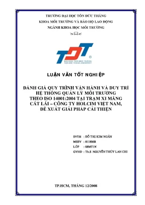 Đánh Giá Hệ Thống Quản Lý Môi Trường ISO 14001:2004 Tại