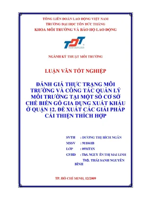 Đánh Giá Môi Trường Tại Các Cơ Sở Chế Biến Gỗ Xuất Khẩu