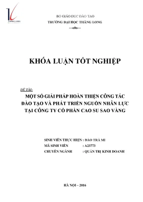 Giải pháp nâng cao đào tạo và phát triển nguồn nhân lực
