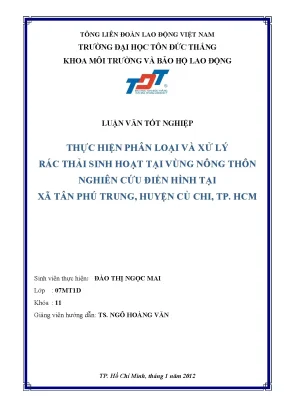 Phân loại và xử lý rác thải sinh hoạt tại xã Tân Phú Trung