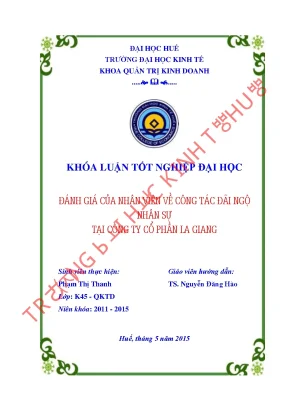 Luận văn: Đãi ngộ nhân sự tại Công ty La Giang