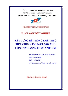 Xây Dựng Hệ Thống EMS ISO 14001:2004 Cho Công Ty Hasan