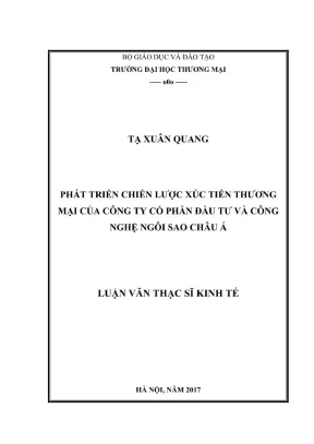Luận văn: Chiến lược xúc tiến thương mại Ngôi Sao Châu Á