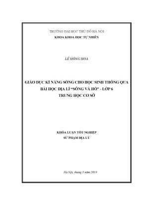 Khóa luận: Giáo dục KNS qua Địa lí 6 - Bài Sông và Hồ