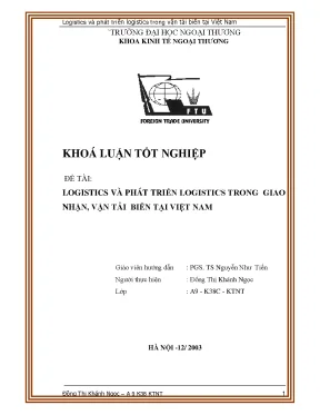 Logistics Vận tải biển Việt Nam: Thực trạng & Giải pháp