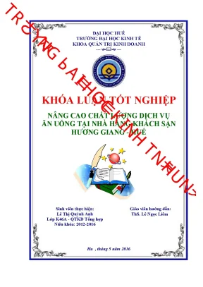Nâng cao chất lượng dịch vụ ăn uống tại nhà hàng khách