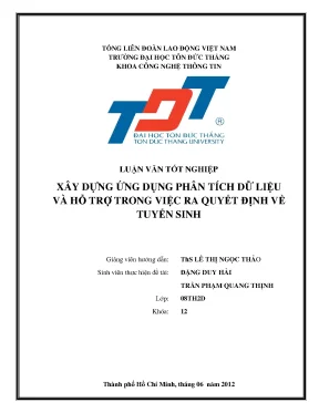 Ứng Dụng Phân Tích Dữ Liệu Hỗ Trợ Quyết Định Tuyển Sinh