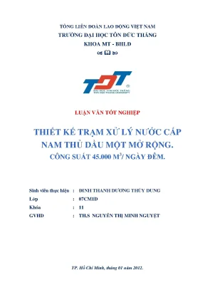 Thiết Kế Trạm Xử Lý Nước Cấp Tại Nam Thủ Dầu Một