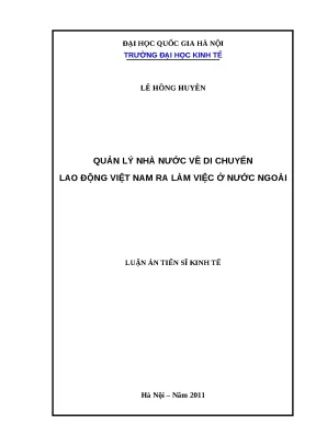Quản lý di chuyển lao động Việt Nam ra nước ngoài: Luận