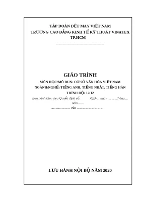Giáo trình Cơ sở Văn hóa Việt Nam [Bản đầy đủ]