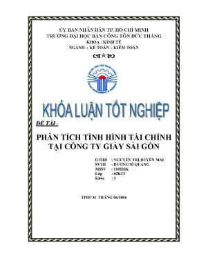 Phân Tích Tình Hình Tài Chính Tại Công Ty Giày Sài Gòn