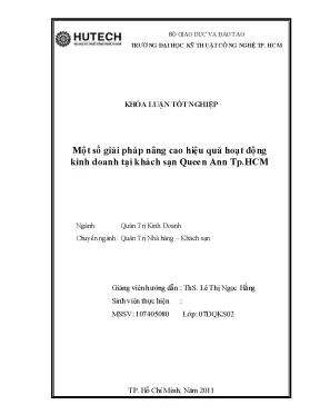 Luận văn: Giải pháp kinh doanh tại Khách sạn Queen Ann