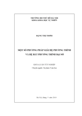Phương pháp giải hệ phương trình và hệ bất phương trình