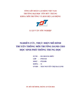 Mô Hình Truyền Thông Môi Trường Dành Cho Học Sinh Trung Học