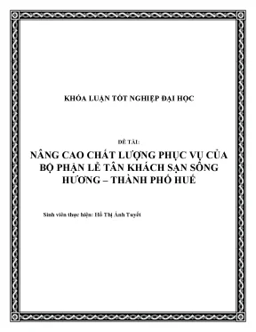 Nâng cao chất lượng phục vụ lễ tân tại khách sạn Sông