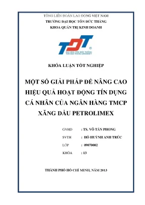 Giải Pháp Nâng Cao Hiệu Quả Tín Dụng Cá Nhân Tại Ngân