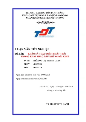 Khảo Sát Đặc Điểm Chất Thải Trong Khai Thác Dầu Khí