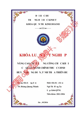 Nâng cao chất lượng công chức tại UBND huyện Quảng Điền,