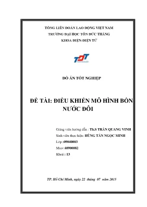 Điều Khiển Mô Hình Bồn Nước Đôi - Đồ Án Tốt Nghiệp 2015