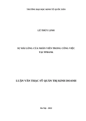 Nghiên cứu sự hài lòng của nhân viên tại TPBank
