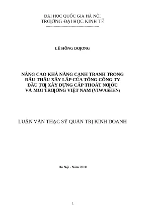 Nâng cao cạnh tranh đấu thầu xây lắp của VIWASEEN
