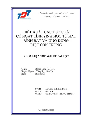 Chiết Xuất Hợp Chất Sinh Học Từ Hạt Bình Bát Và Ứng Dụng