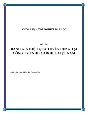 Đánh Giá Hiệu Quả Tuyển Dụng Tại Cargill Việt Nam
