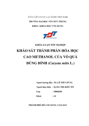 Khảo Sát Thành Phần Hóa Học Từ Vỏ Quả Đủng Đỉnh (Caryota 