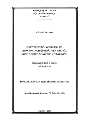 Phát triển nhân lực nông nghiệp, nông thôn ở Bắc Ninh