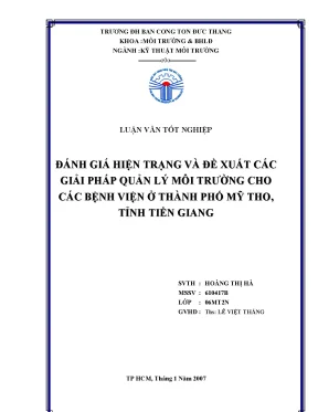 Đánh Giá Quản Lý Môi Trường Tại Bệnh Viện Ở Mỹ Tho