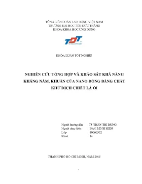 Nghiên cứu khả năng kháng nấm khuẩn của nano đồng từ 