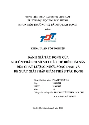 Đánh giá tác động nguồn thải hải sản đến chất lượng nước 