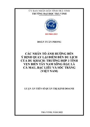 Những Nhân Tố Ảnh Hưởng Đến Ý Định Quay Lại Điểm Đến Du Lịch