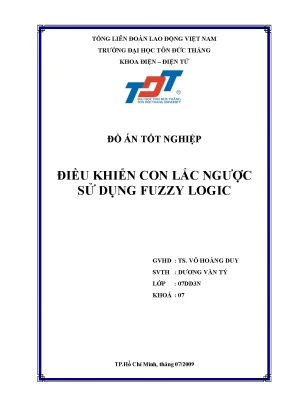 Đồ Án Tốt Nghiệp: Điều Khiển Con Lắc Ngược Sử Dụng Logic Mờ