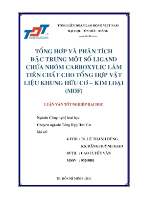 Phân Tích Ligand Chứa Nhóm Carboxylic Trong Tổng Hợp Vật