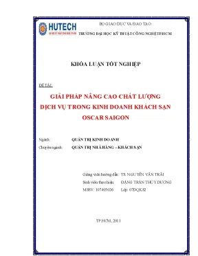 Giải pháp nâng cao chất lượng dịch vụ tại khách sạn