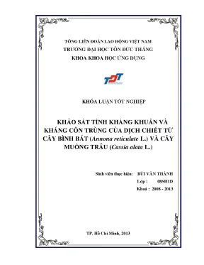 Khả Năng Kháng Khuẩn và Kháng Côn Trùng của Dịch Chiết 
