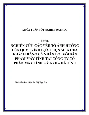 Nghiên cứu yếu tố ảnh hưởng đến quyết định mua máy tính