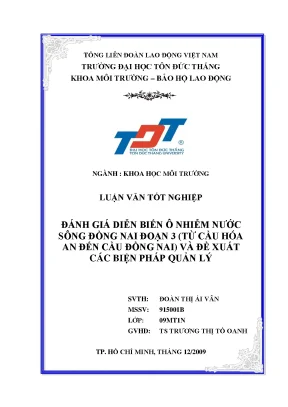 Đánh Giá Ô Nhiễm Nước Sông Đồng Nai Đoạn 3 Và Biện Pháp