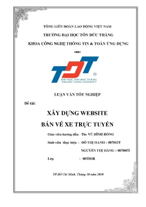 Xây Dựng Website Bán Vé Xe Trực Tuyến