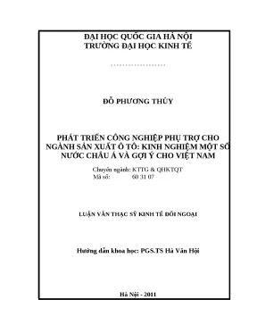 Phát triển CNPT ô tô: Kinh nghiệm châu Á cho Việt Nam