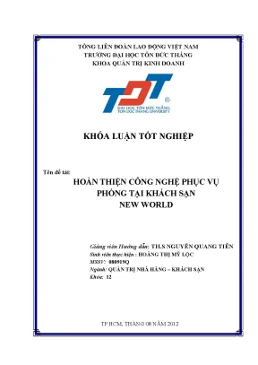 Hoàn thiện công nghệ phục vụ phòng tại khách sạn New World