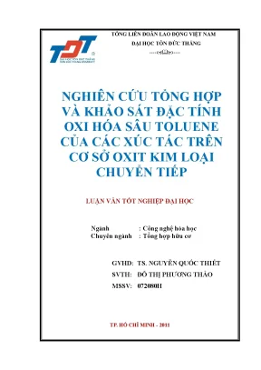Nghiên Cứu Oxy Hóa Toluene Bằng Xúc Tác Oxit Kim Loại