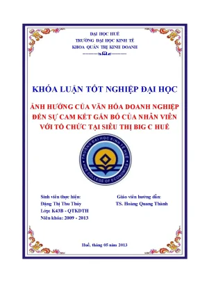 Ảnh hưởng của văn hóa doanh nghiệp đến sự gắn bó của