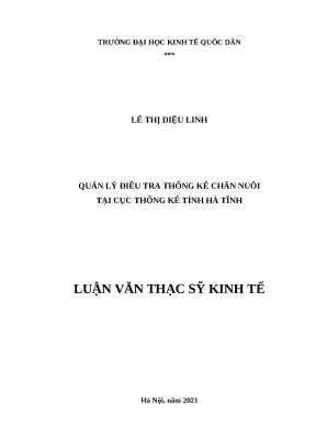 Quản lý điều tra thống kê chăn nuôi tại Hà Tĩnh: Nghiên