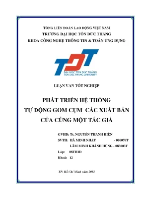 Phát Triển Hệ Thống Tự Động Gom Cụm Xuất Bản Của Tác Giả