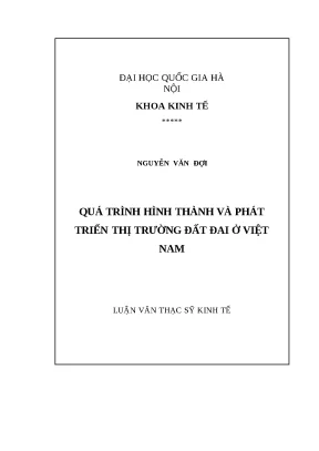Luận văn: Thị trường đất đai tại Việt Nam và giải pháp