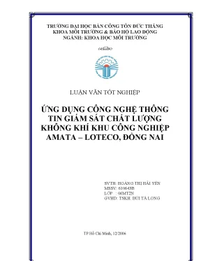 Giám sát chất lượng không khí tại khu công nghiệp Amata