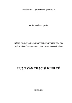 Nâng cao chất lượng tín dụng tại ngân hàng Sài Gòn
