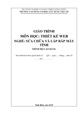 Giáo Trình Thiết Kế Web Cho Nghề Sửa Chữa Máy Tính